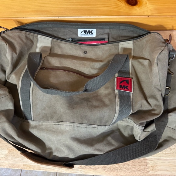 Mountain Khakis Olive Tan and Brown Duffel Bag 32L DISCONTINUED DESIGN
